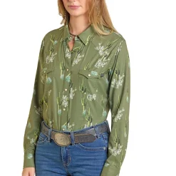 Rock & Roll Denim Tek Cactus LS Shirt