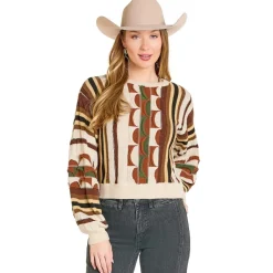 Rock & Roll Denim Western Textured Sweater