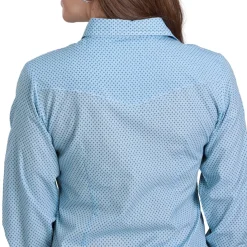 Roper Blue Micro Print Snap Shirt