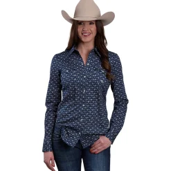 Roper Blue Paisley Stretch LS Shirt