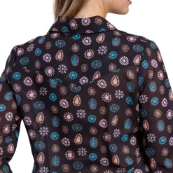 Roper Concho Print Long Sleeve Snap Shirt
