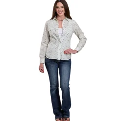 Roper Floral Stripe Long Sleeve Snap Shirt