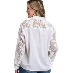Roper Linen Lace Long Sleeve Top