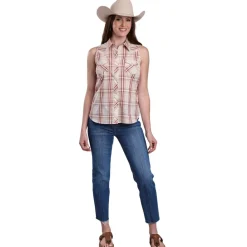 Roper Plaid Sleeveless Snap Shirt