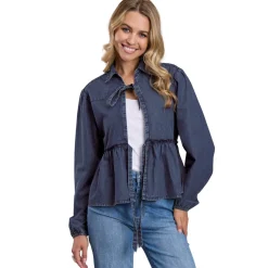 Roper Ruffle Hem Denim Jacket