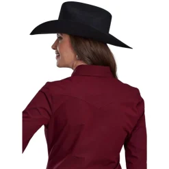 Roper Solid Dark Red LS Snap Shirt