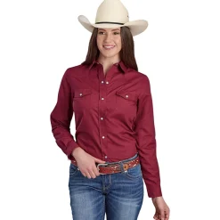 Roper Solid Red Snap Shirt