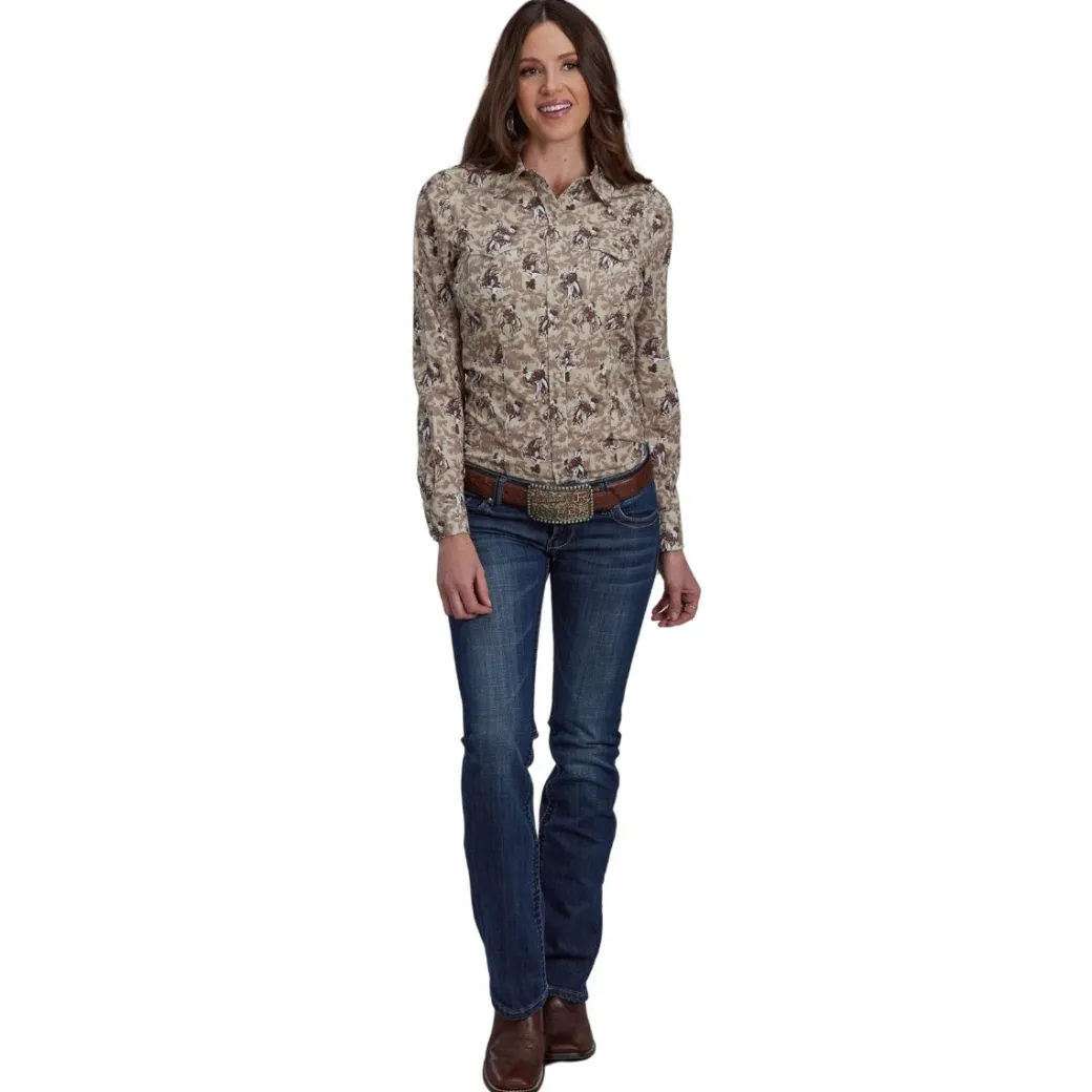 Roper Vintage Cowboy Print LS Snap Shirt