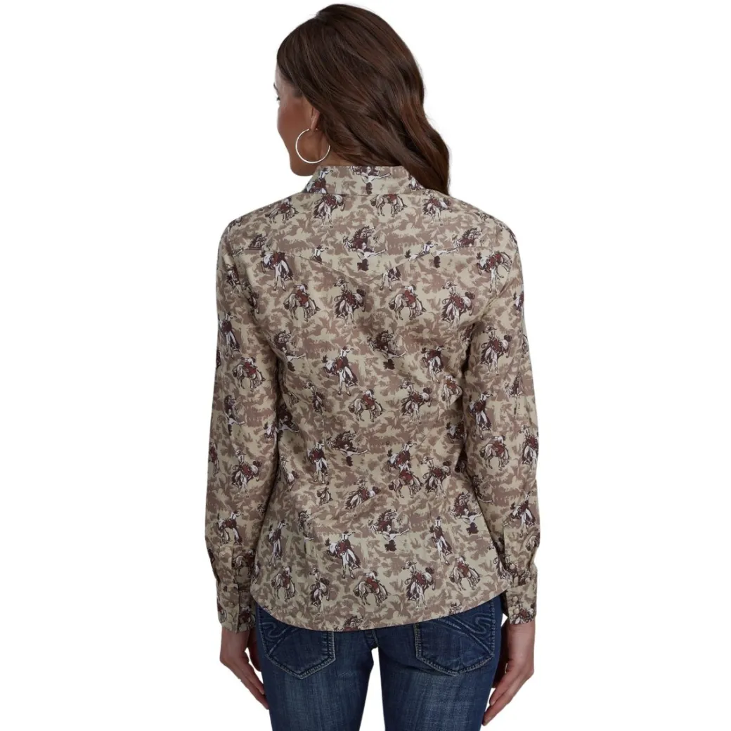 Roper Vintage Cowboy Print LS Snap Shirt
