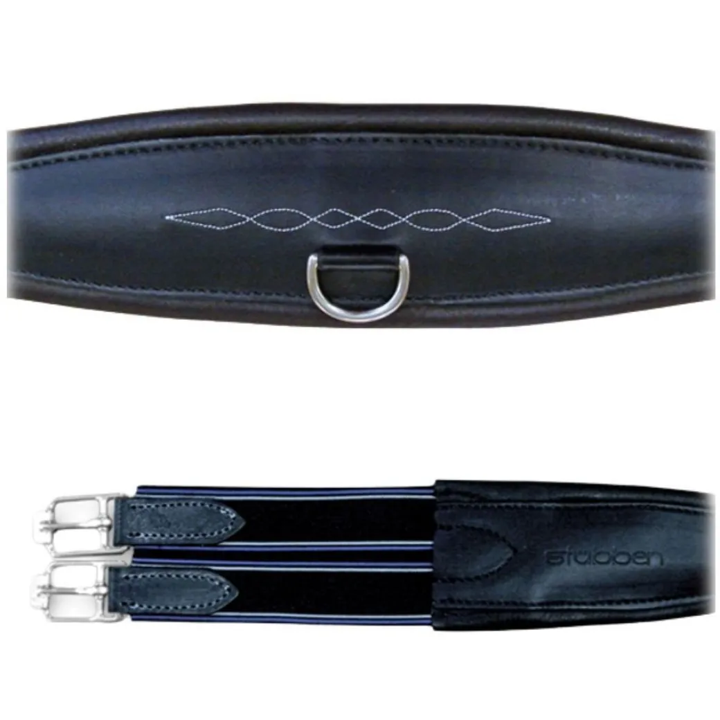 Stubben Leather Overlay Girth Double End Elastic
