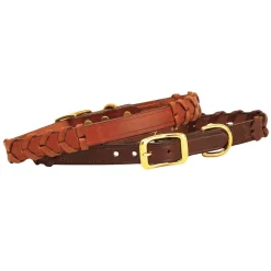 Tory Leather Laced Rein Leather Dog Collar