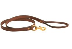 Tory Leather Plain Leash with Rolled Handle - 6 FT
