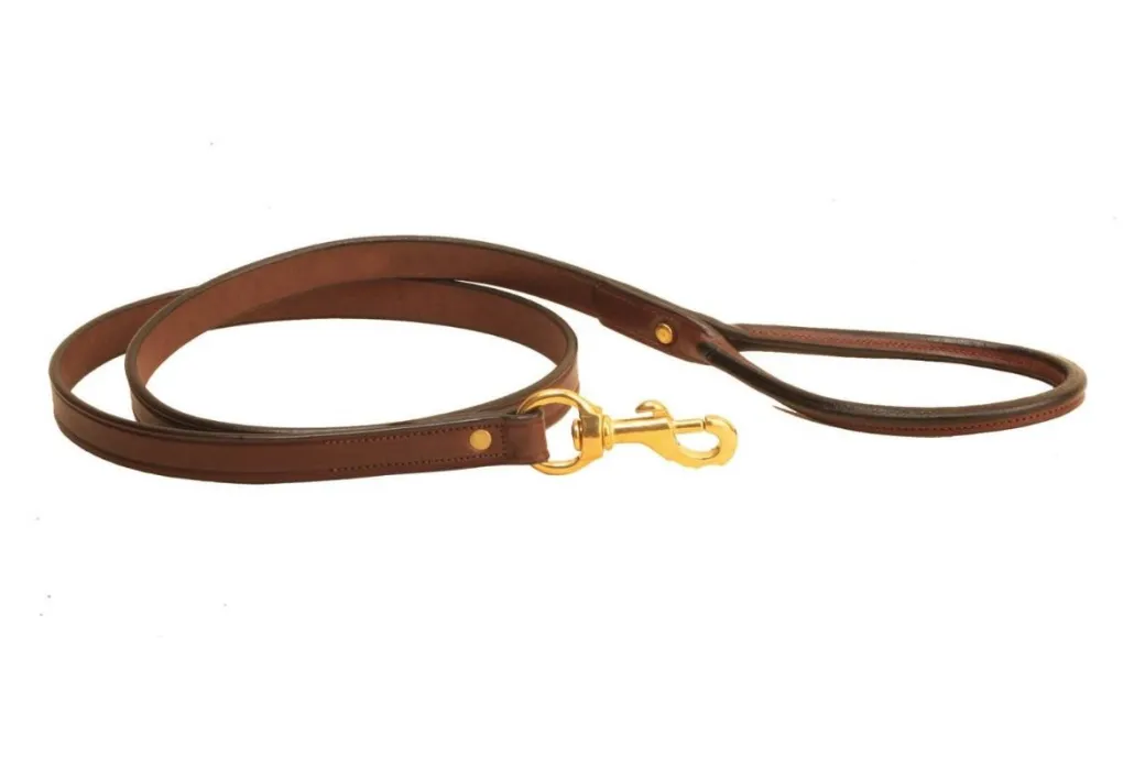 Tory Leather Plain Leash with Rolled Handle - 4 FT