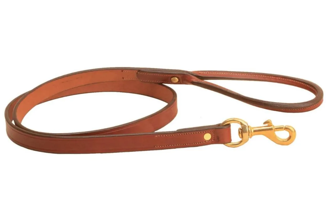 Tory Leather Plain Leash with Rolled Handle - 4 FT