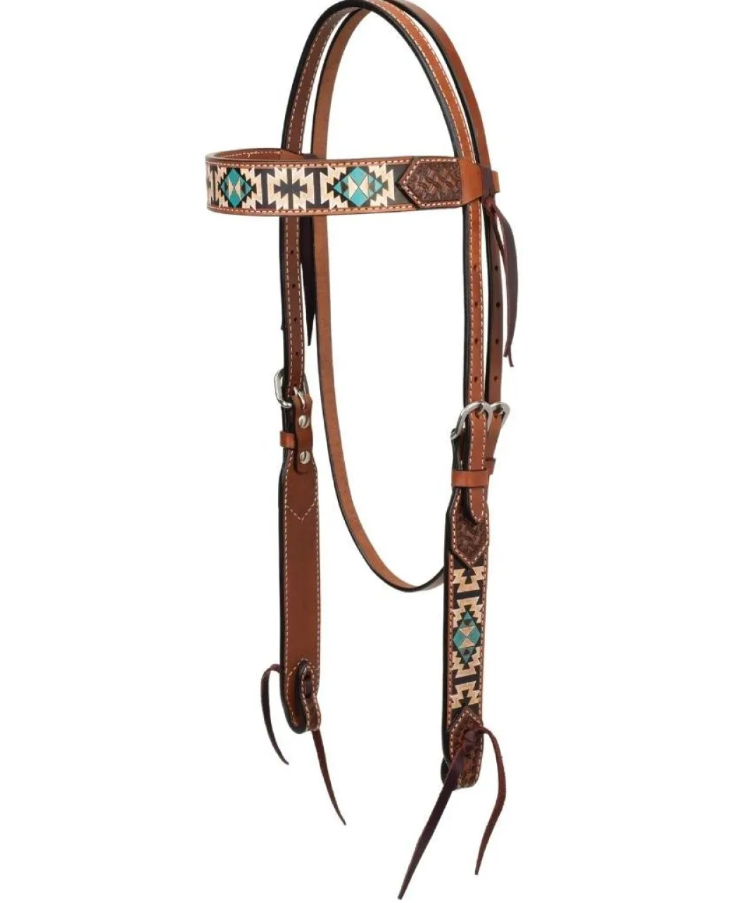 Turquoise Cross Aztec Brow Headstall