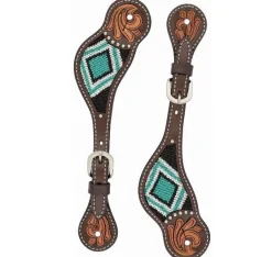 Turquoise Cross Turquoise Bead Spur Strap