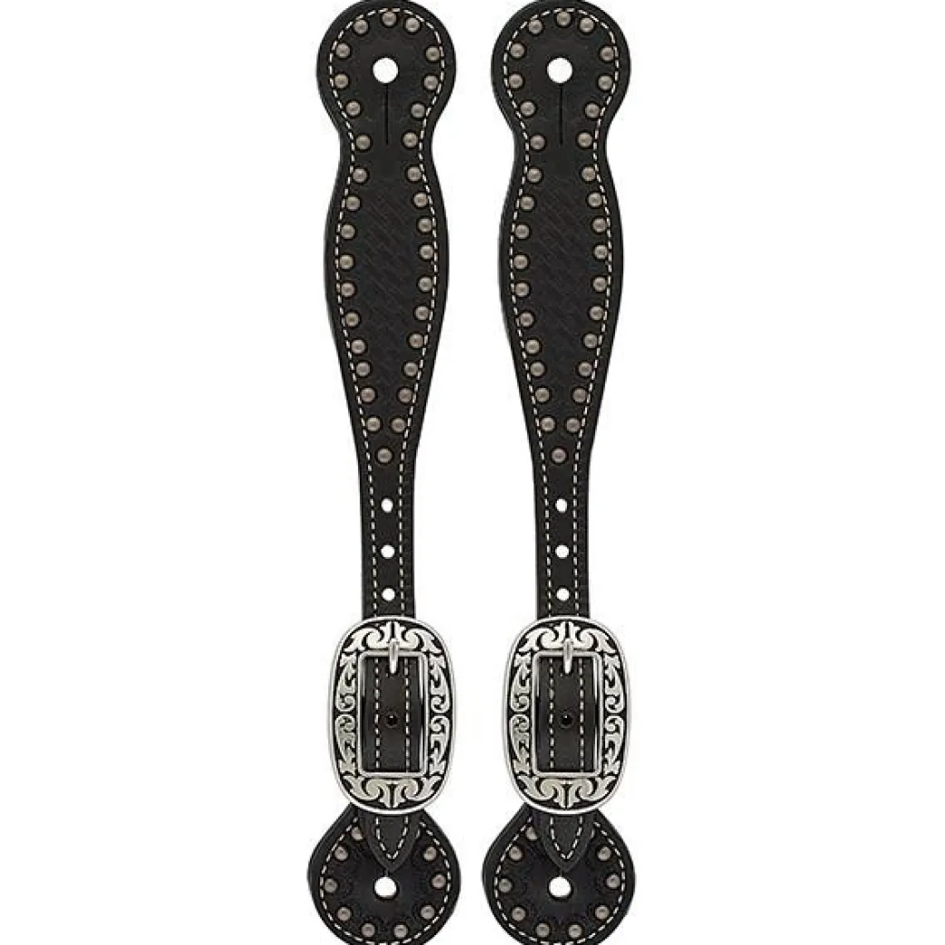 Weaver Basketweave Floral Spot Thin Spur Straps