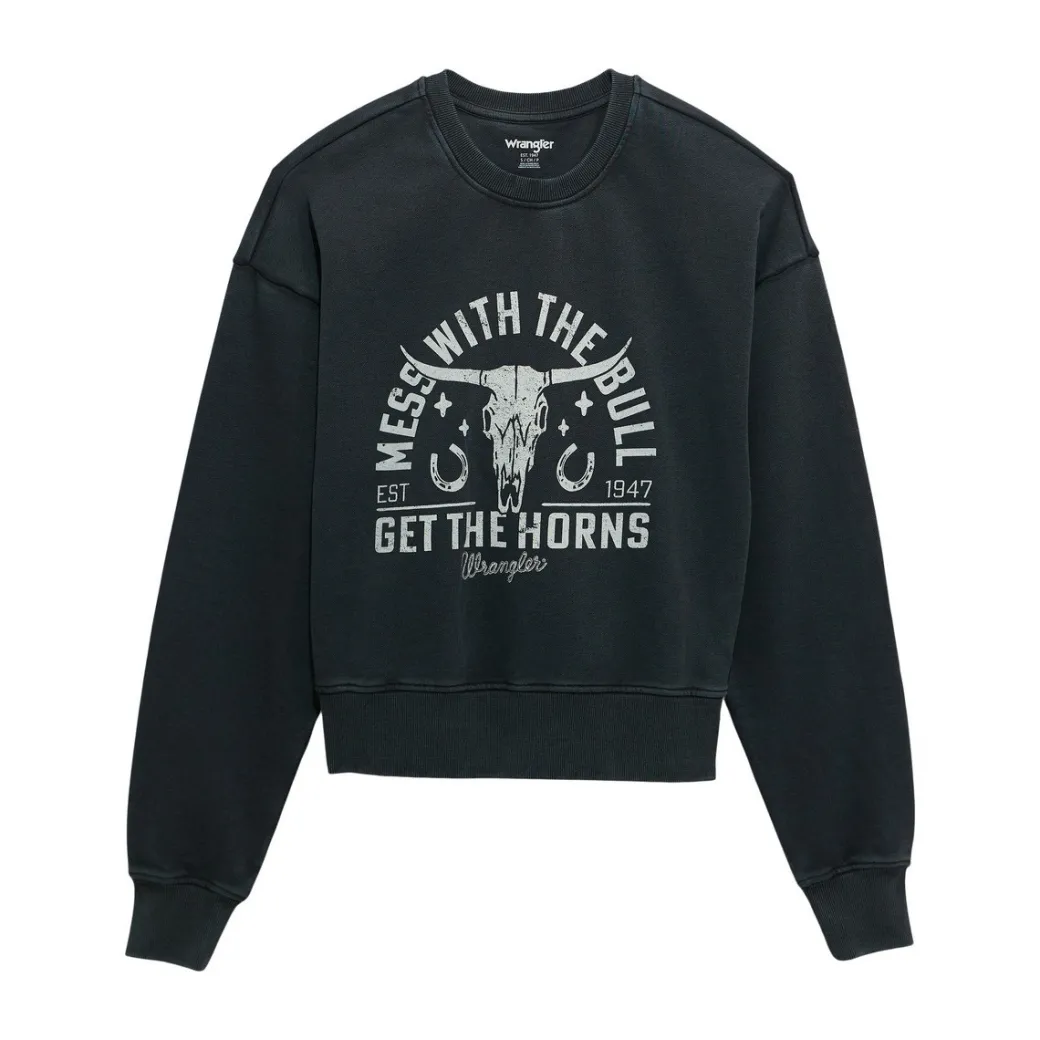 Wrangler Get The Horns Cropped Sweatshirt