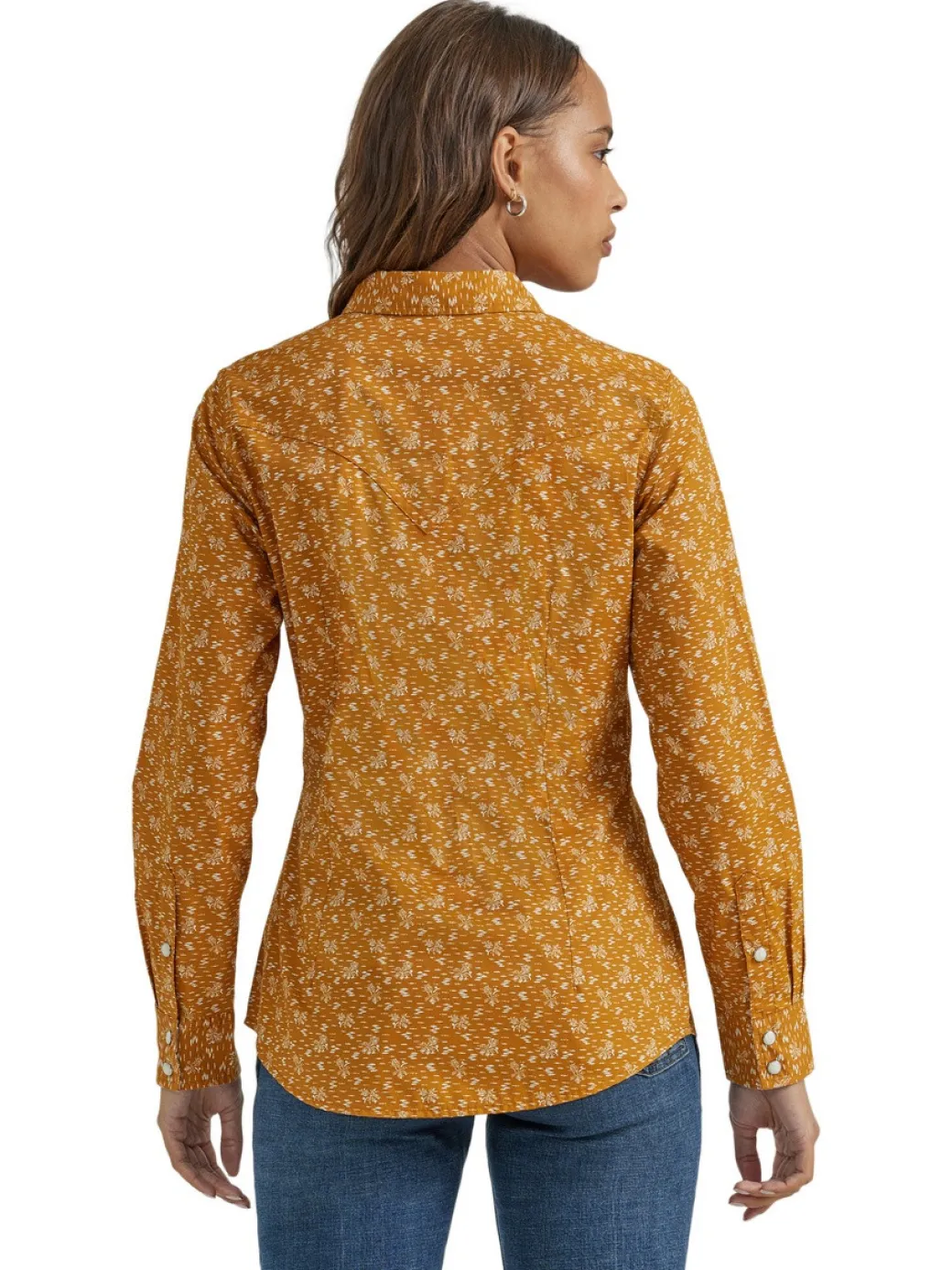 Wrangler Mustard Floral LS Snap Shirt