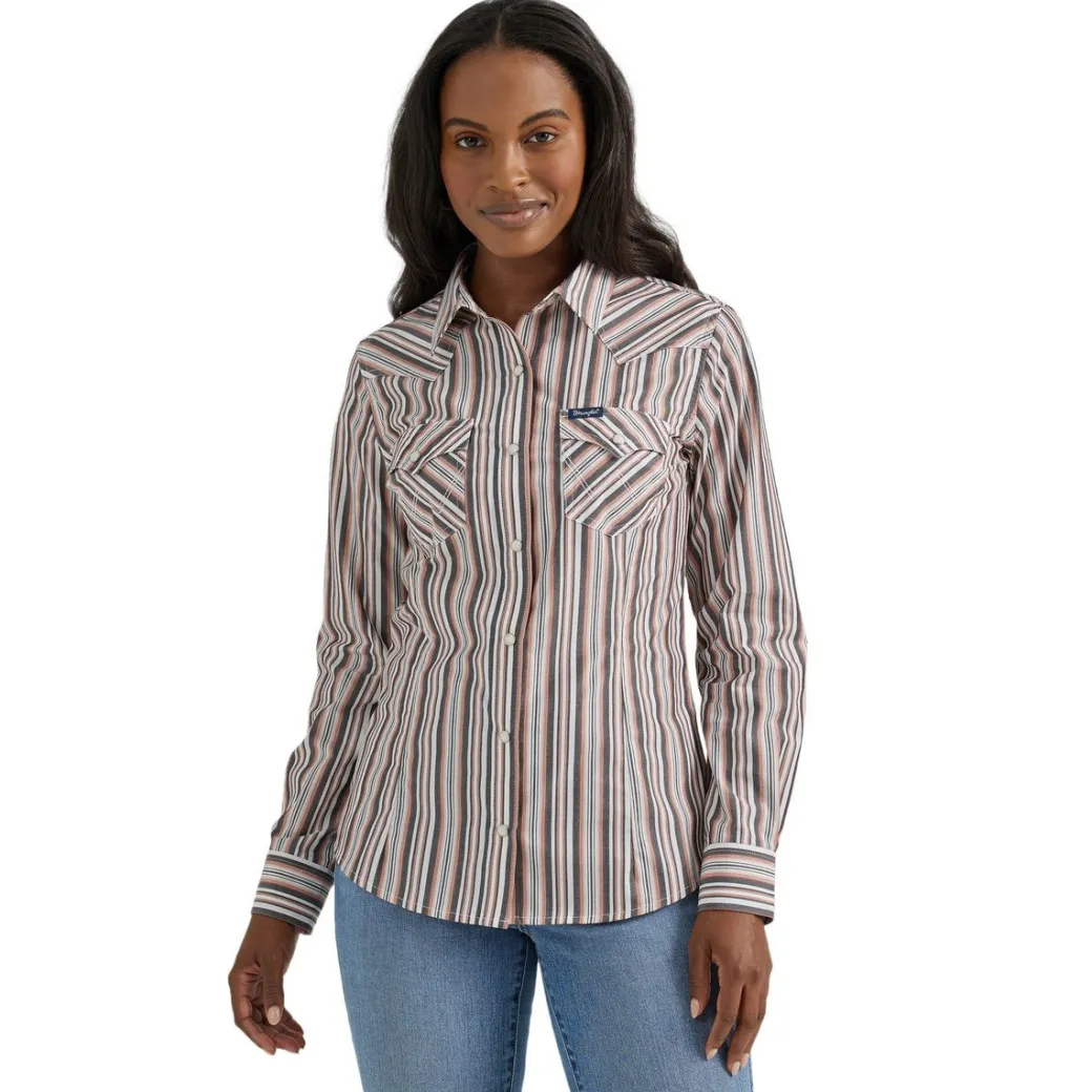 Wrangler Vintage Stripe Pearl Snap Shirt